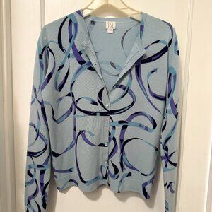 TSE Cashmere Print Sweater, L